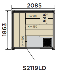 Harvia Solide | Innensauna Fichtenholz Bausatz |  S2119LD / S2122LD / S2125LD