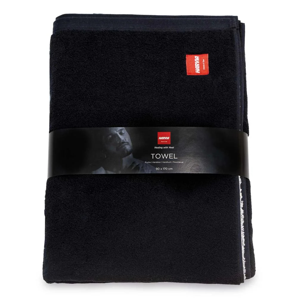 Harvia Handtuch #healingwithheat 90 x 170 cm Schwarz | SAC80400
