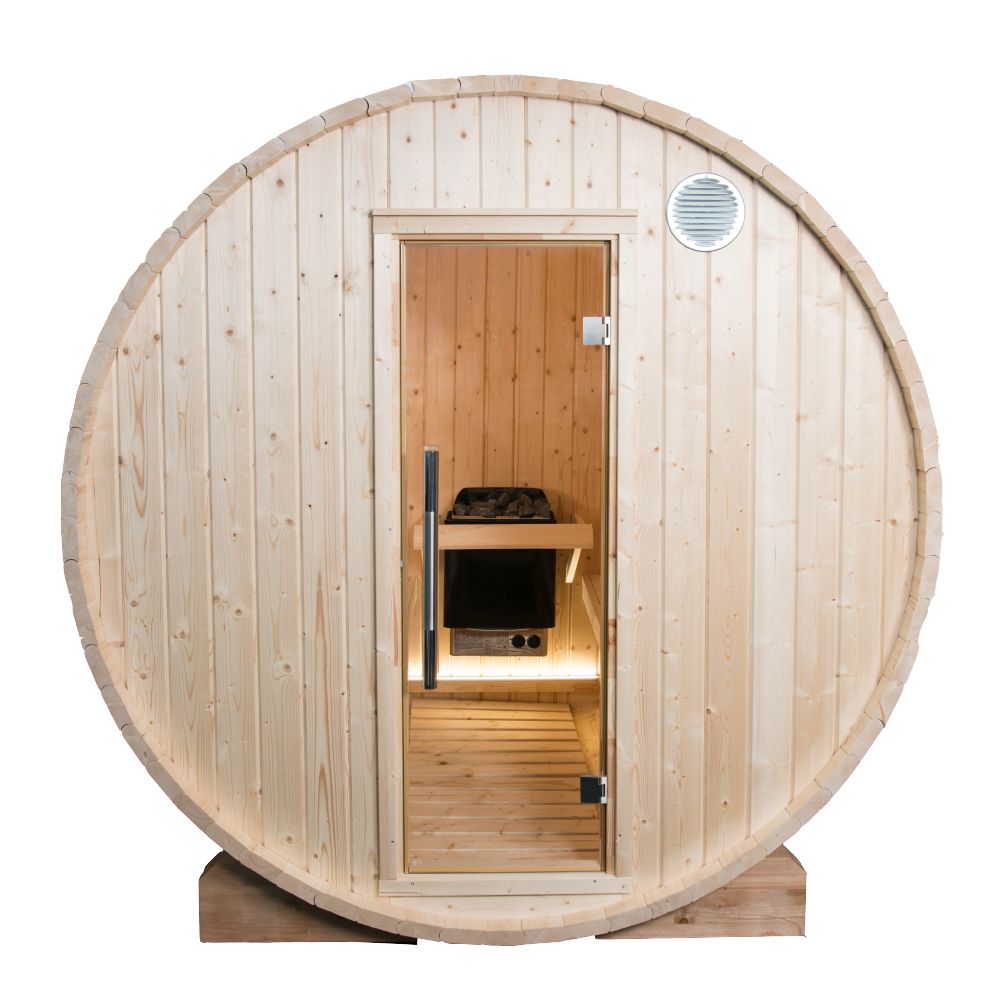 Harvia Kammi 220 Fasssauna | Außensauna Fichtenholz Bausatz | 220 x 220 x 220 (T x B x H) | SHKM220PS