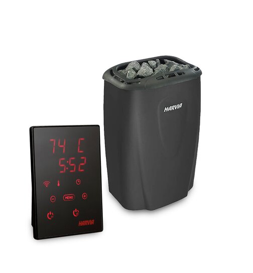 Harvia Moderna XE | Sauna Elektroofen enthält externe Steuerung | 4.5 kW / 6 kW / 8 kW | V45XE black / V60XE black / V80XE black